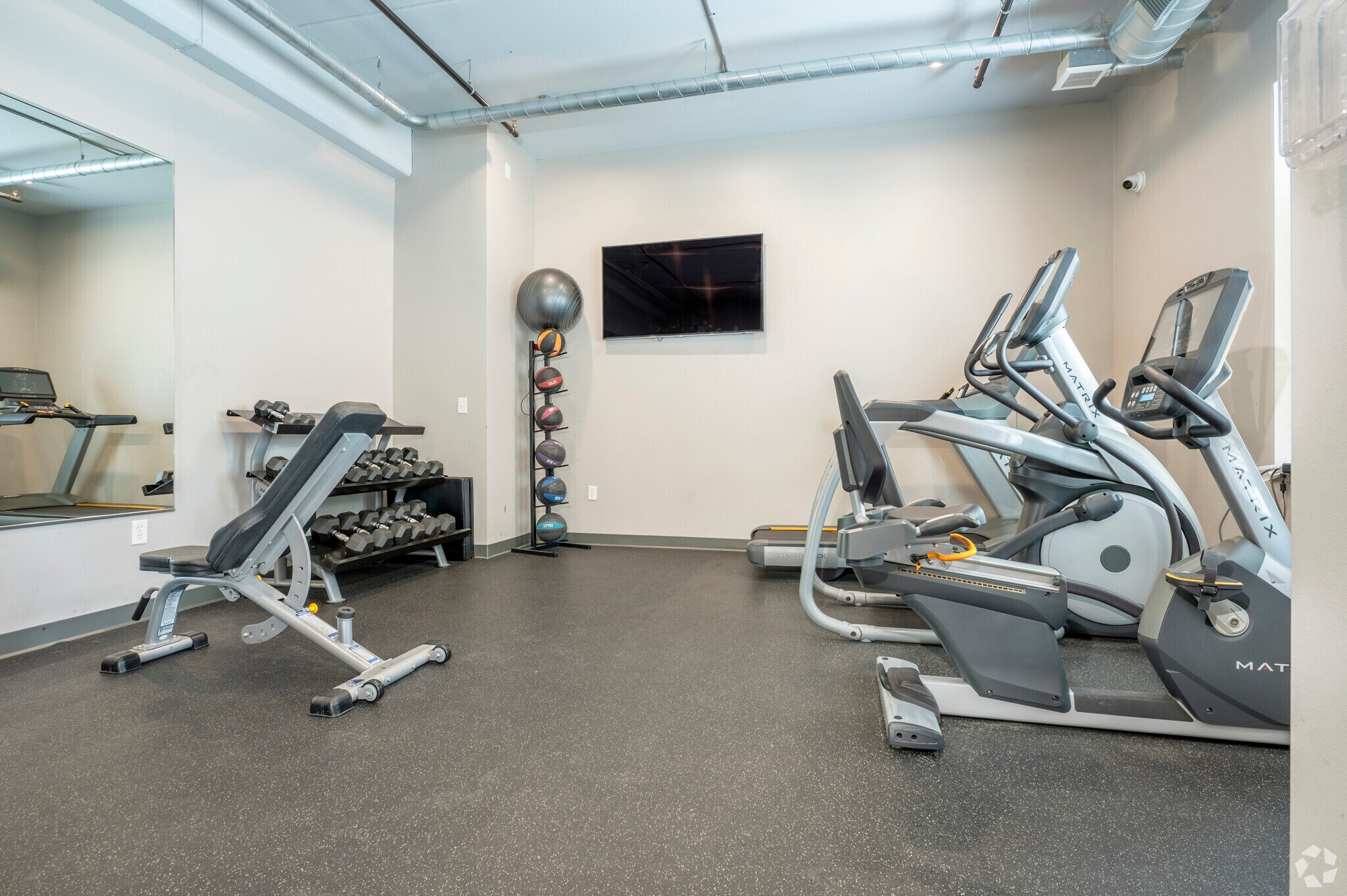 Middleton Station fitness center with cardio equipment and weights